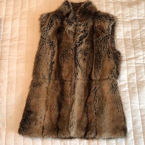 Brown Faux Fur Vest by Selfie Couture